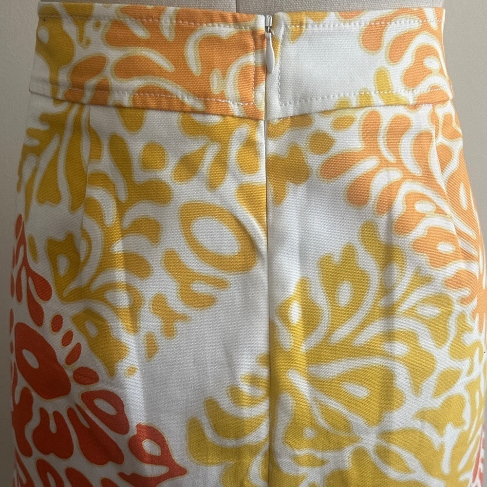 J. McLaughlin Austin Skirt White Poppy Orange Molokai sz 8 - Picture 5 of 6